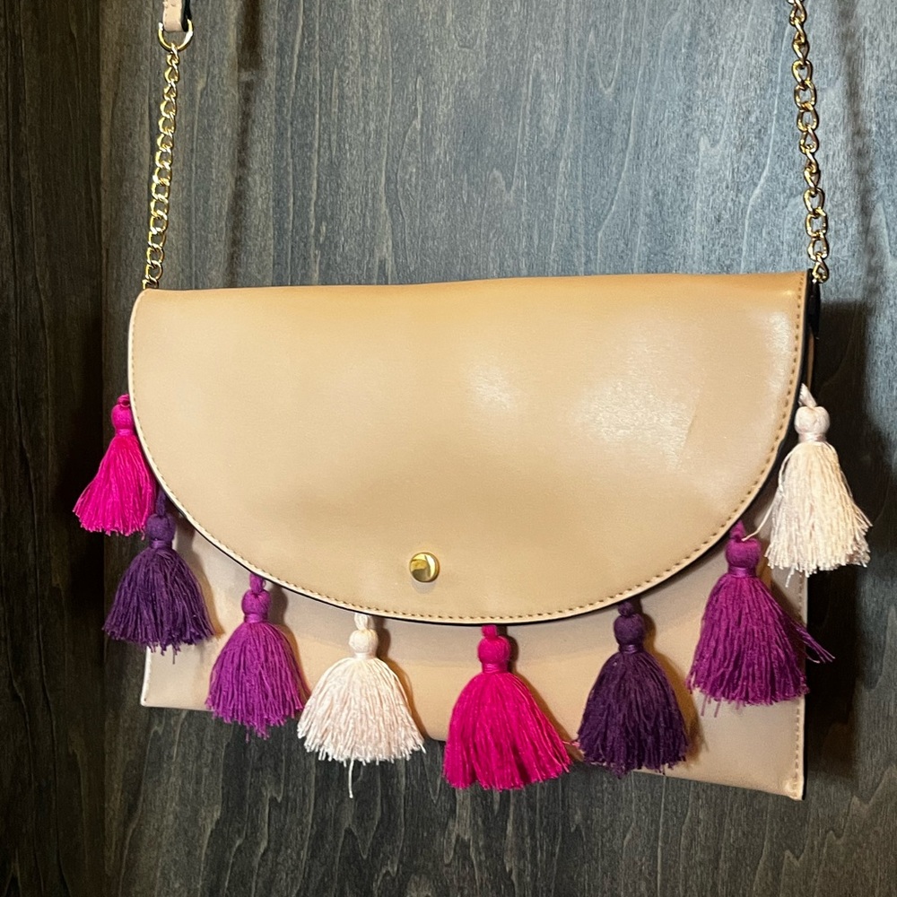 NWOT! A.N.D Crossbody clutch with tassels